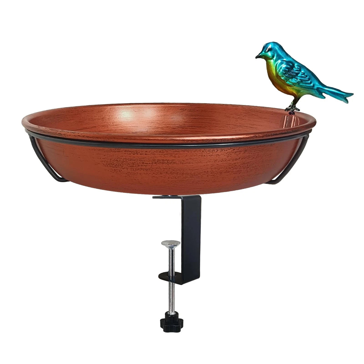 Copper Bird Bath Bowl Clamp for Railing Outdoor Garden Decor