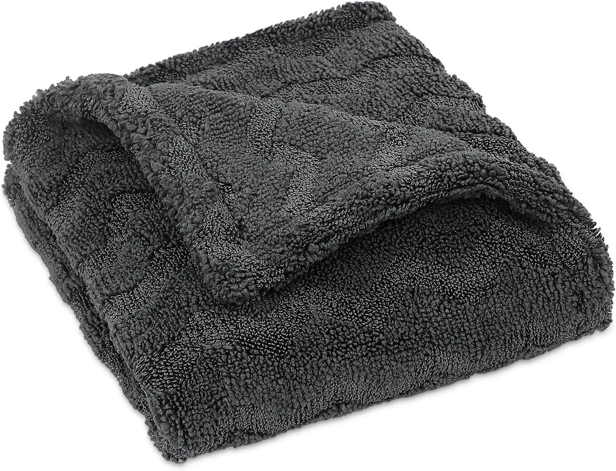 2X 1000GSM Microfiber Car Drying Towels, 18" x 24" Dual Sided