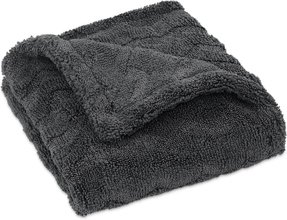 2X 1000GSM Microfiber Car Drying Towels, 18" x 24" Dual Sided