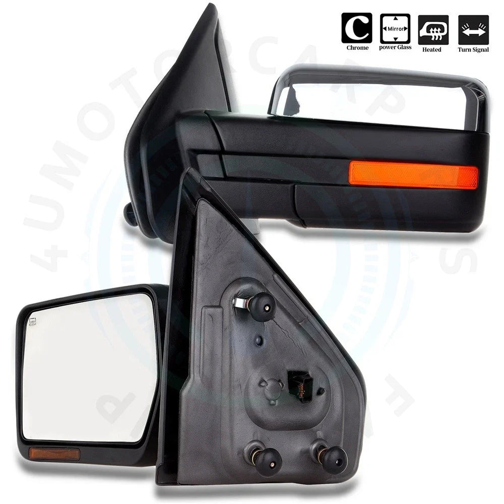Set of 2 Front Heated Puddle Signal Tow Mirrors for Ford F-150 (2004–2014)
