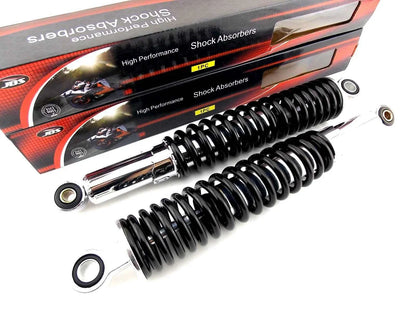 350mm JBS Black/Chrome Rear Shock Absorbers for Kawasaki GPZ1100 (81-82)