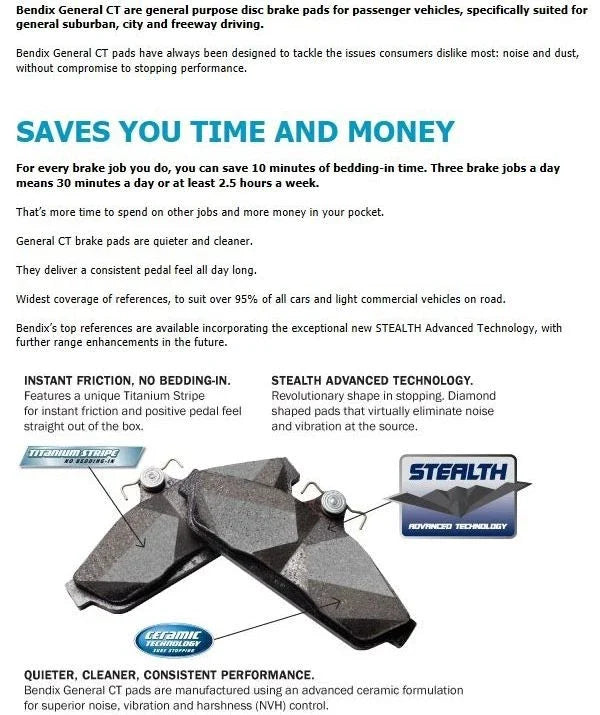 GCT Rear Disc Brake Pad Set for Toyota Camry (1993���2002)