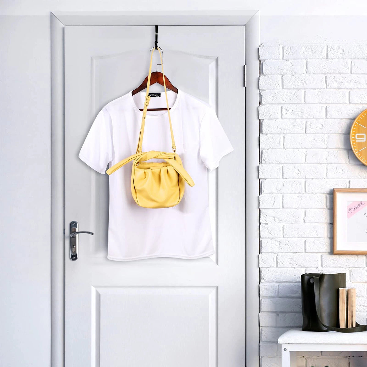 2X Over The Door Hooks Hanger for Sturdy Valet (Black)