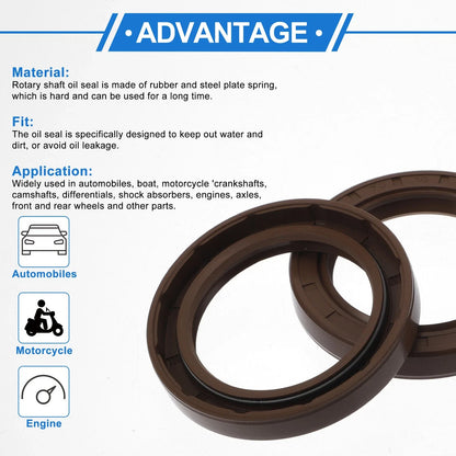 2X Oil Seal Rotary Shaft Seal FKM Rubber 50x70x10mm for Various Models