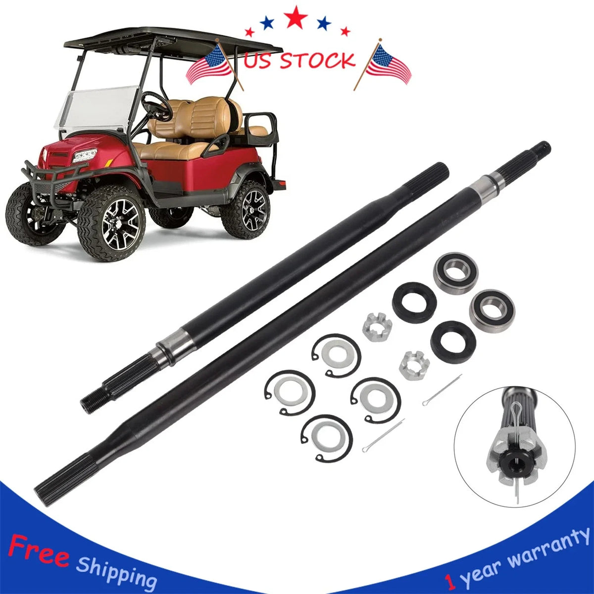 Rear Axle Shaft for EZGO TXT Golf Cart (1994–2013)
