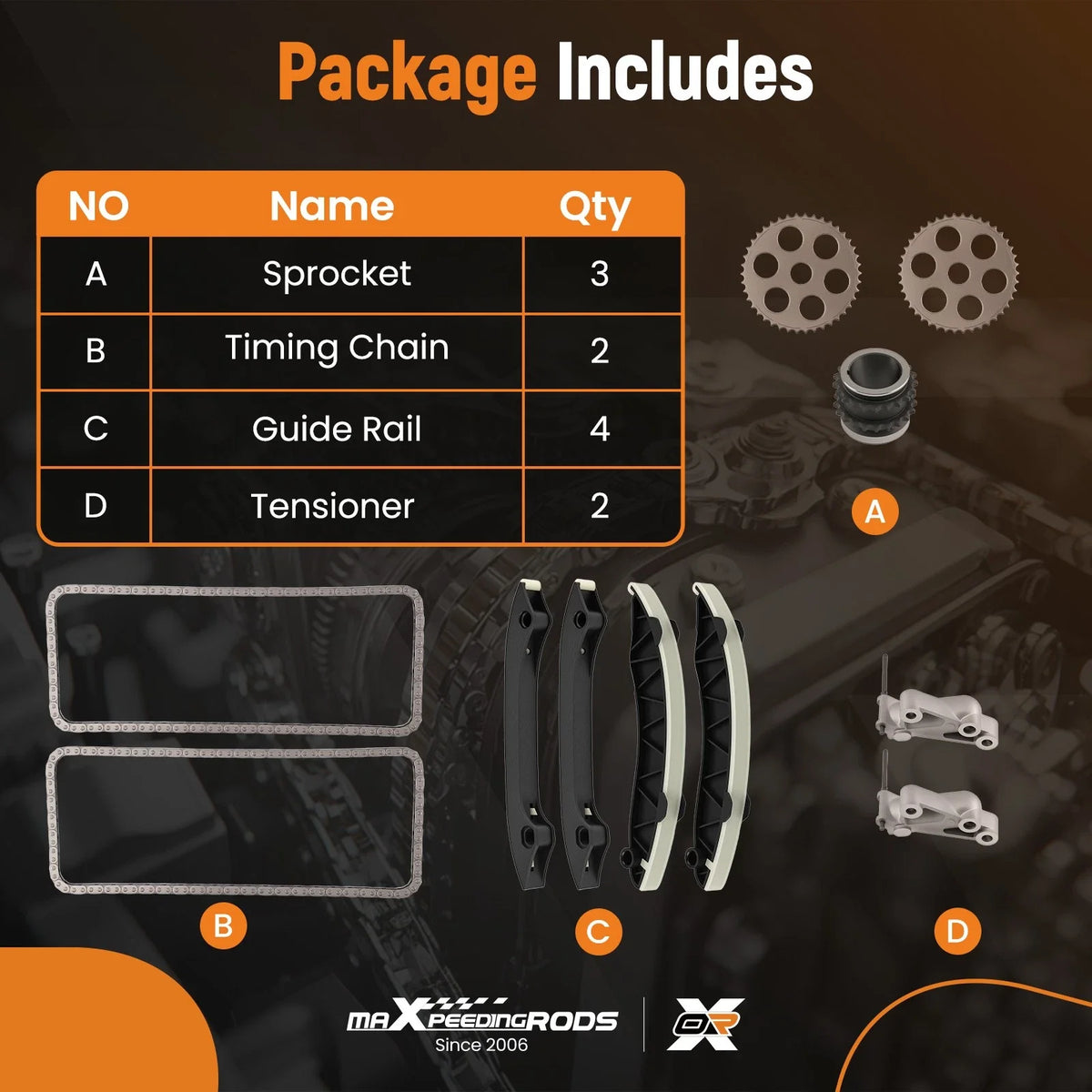 Engine Timing Chain Set for Chrysler 300/300C, RAM 1500 3.0 TD (2011–2019) 68147431AA