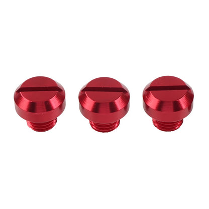 3X M10x1.25 Motorcycle Mirror Hole Blanking Plugs Red