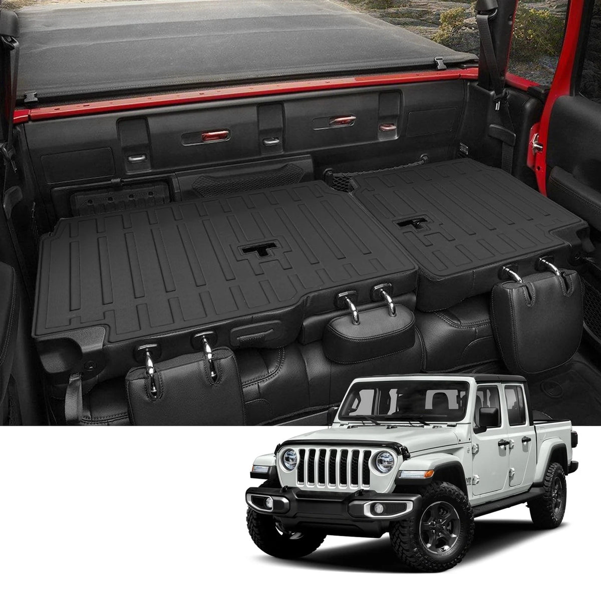 Rear Seat Backrest Mats for Jeep Gladiator JT (2020–2025) All Weather TPE