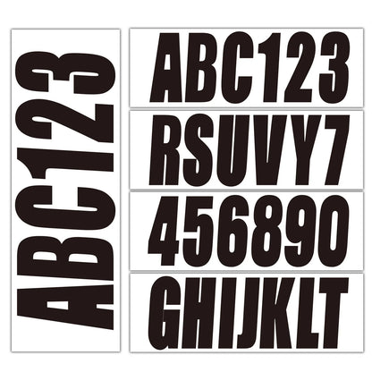 Set of 4 Boat Numbers and Letters Decal Stickers A-Z 0-9 Black 3"