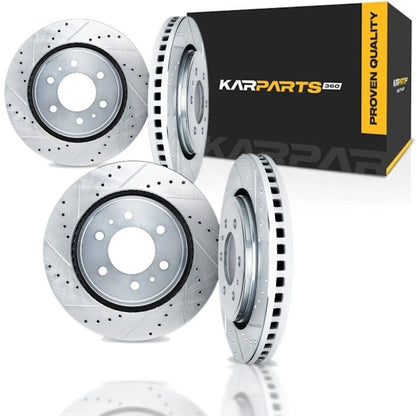 Brake Rotor Set for GMC Envoy (2002–2009) ALX-PAU-DF-7004-48003-CLA4, Drilled & Slotted