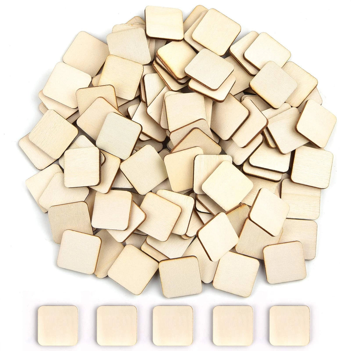 160 Pieces Unfinished Wooden Squares 1.5 x 1.5 Inches