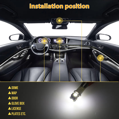 42PCS LED Interior Light Bulbs for Car (T10=W5W 2825 168 194 158 161 175 192 501 921 PC175 906 904)