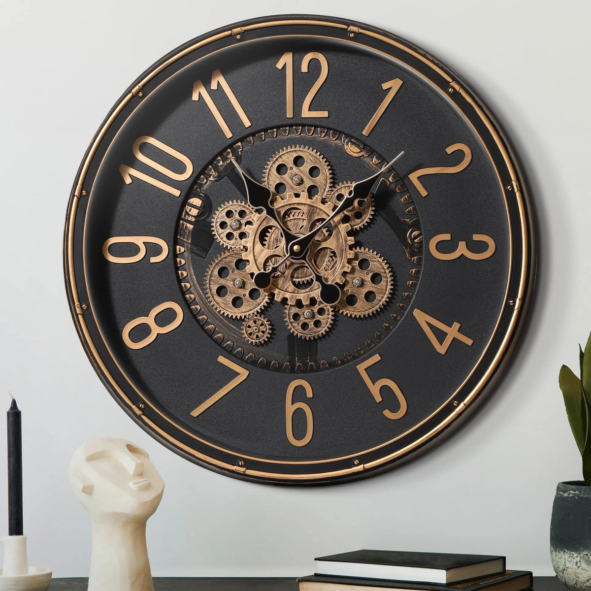 20-Inch Antique Bronze Wall Clock for Home Decor