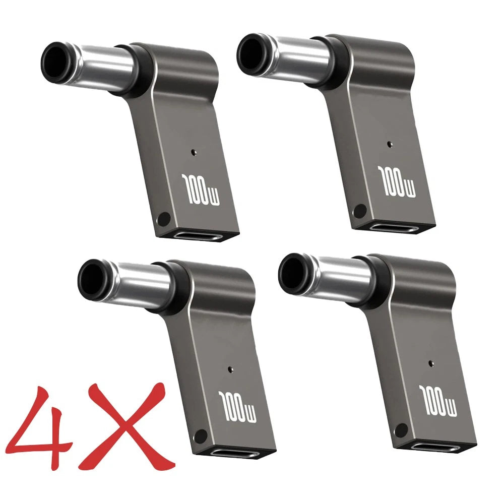 4X 100W USB Type C Female to DC Male Jack 7.4x5.0 mm Adapter for Dell Laptop