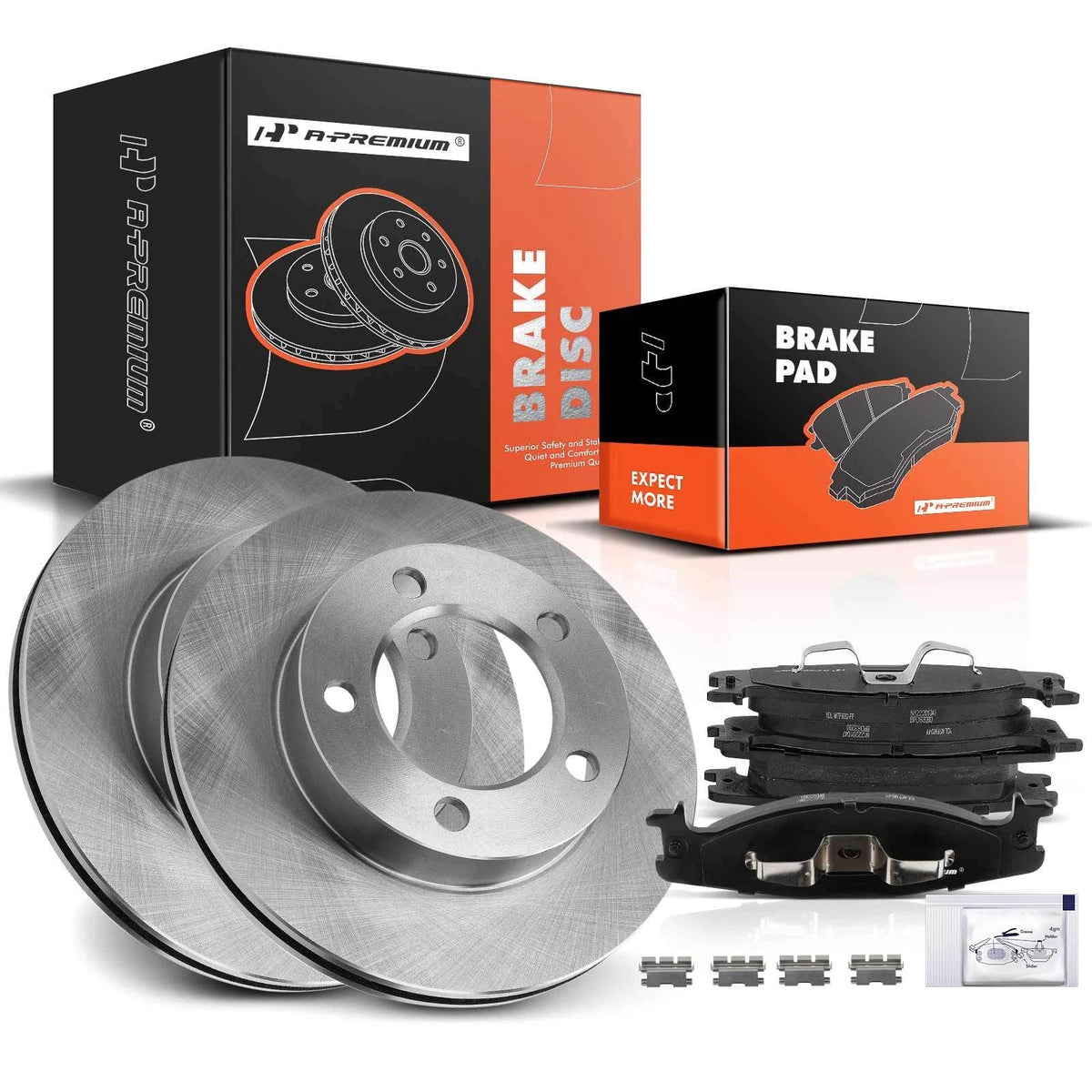 Set of 2 Front Disc Brake Rotors & Ceramic Pads for Ford F-150, Bronco (1994–1996)