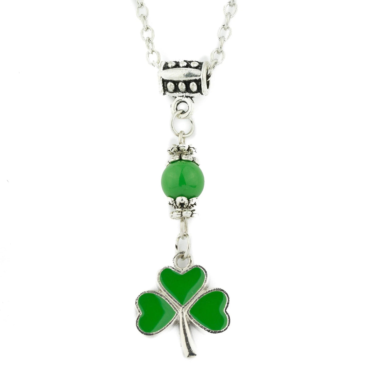Soul Statement Green Shamrock Necklace for St Patricks Day (One Size)