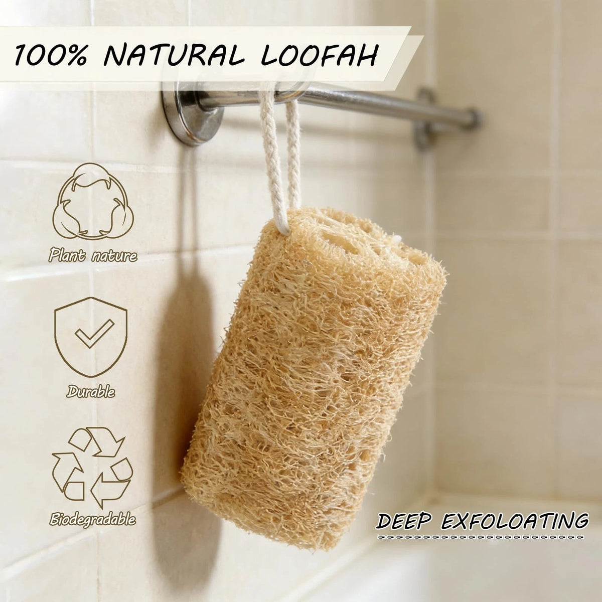 Set of 6 Natural Loofah Sponges for Exfoliating Body Scrubber