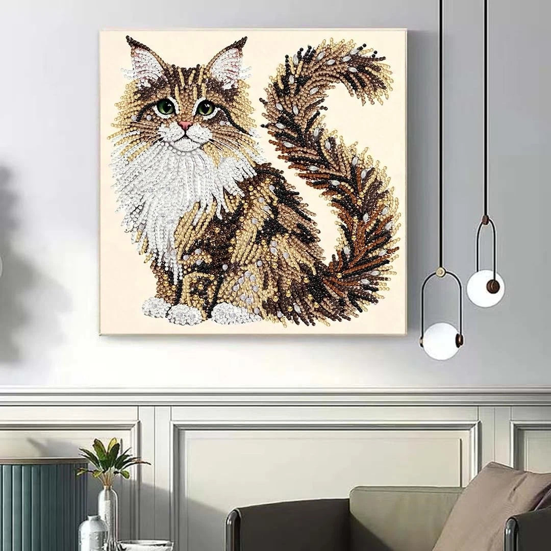 5D Cat Diamond Painting Kit for Adults - Special Shaped YP102
