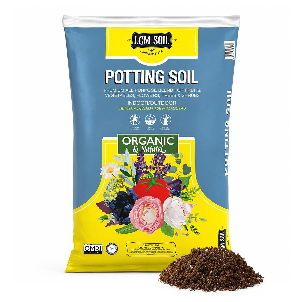 Organic Potting Soil Mix for Plants (11 Ingredients, Beneficial Microbes)