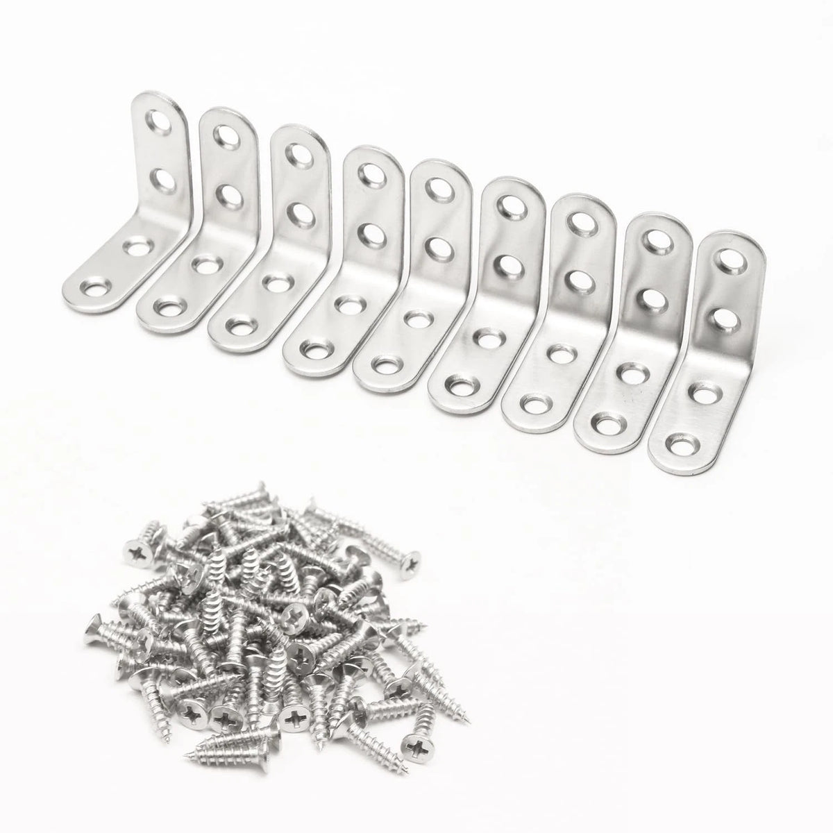 20-Pack Stainless Steel Corner Brace 90 Degree Right 40x40x16