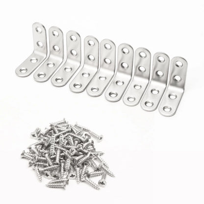 20-Pack Stainless Steel Corner Brace 90 Degree Right 40x40x16