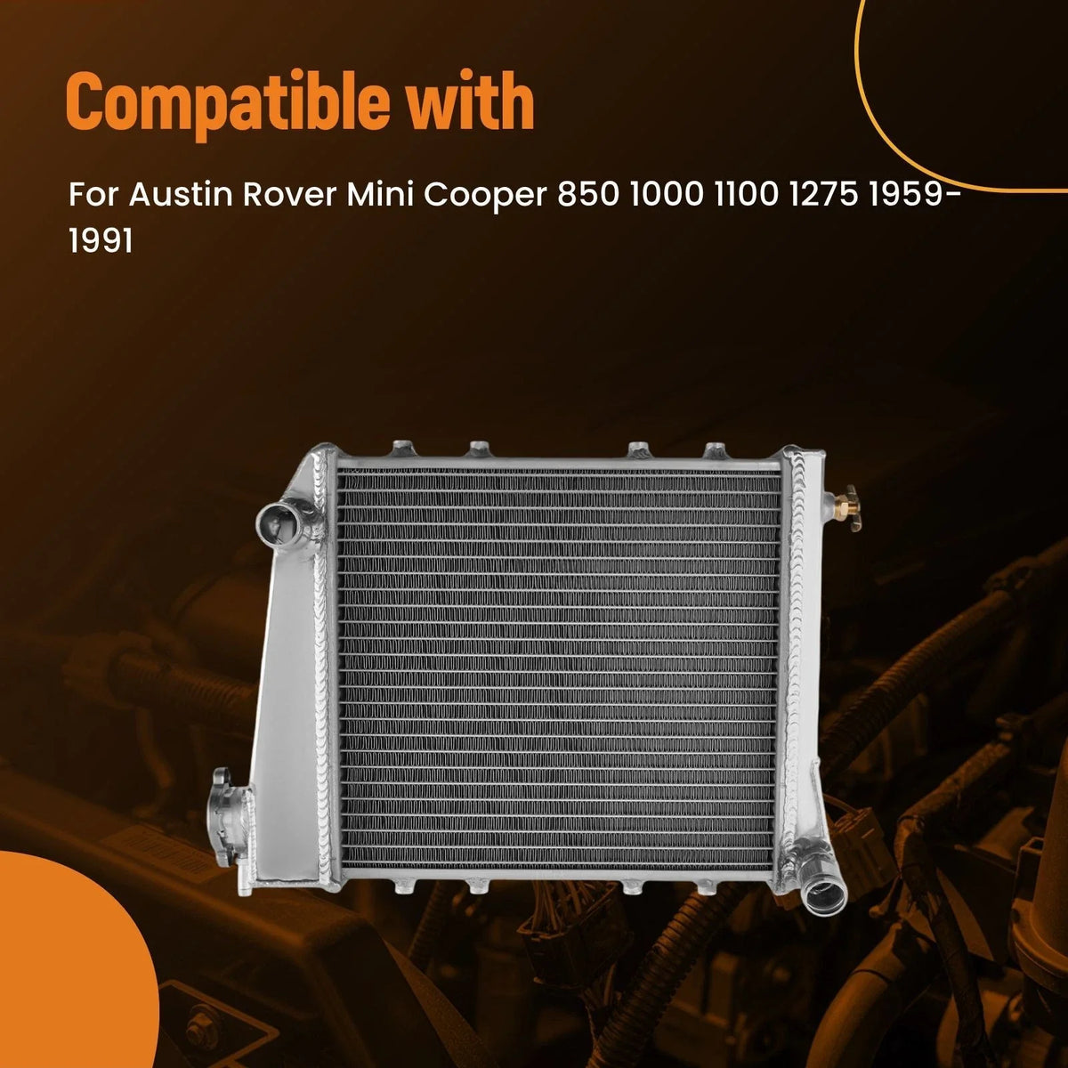 2X Aluminum Radiator 2Row for Mini Cooper 850 1000 1275 (1959–1991) ARP1105 AU2001