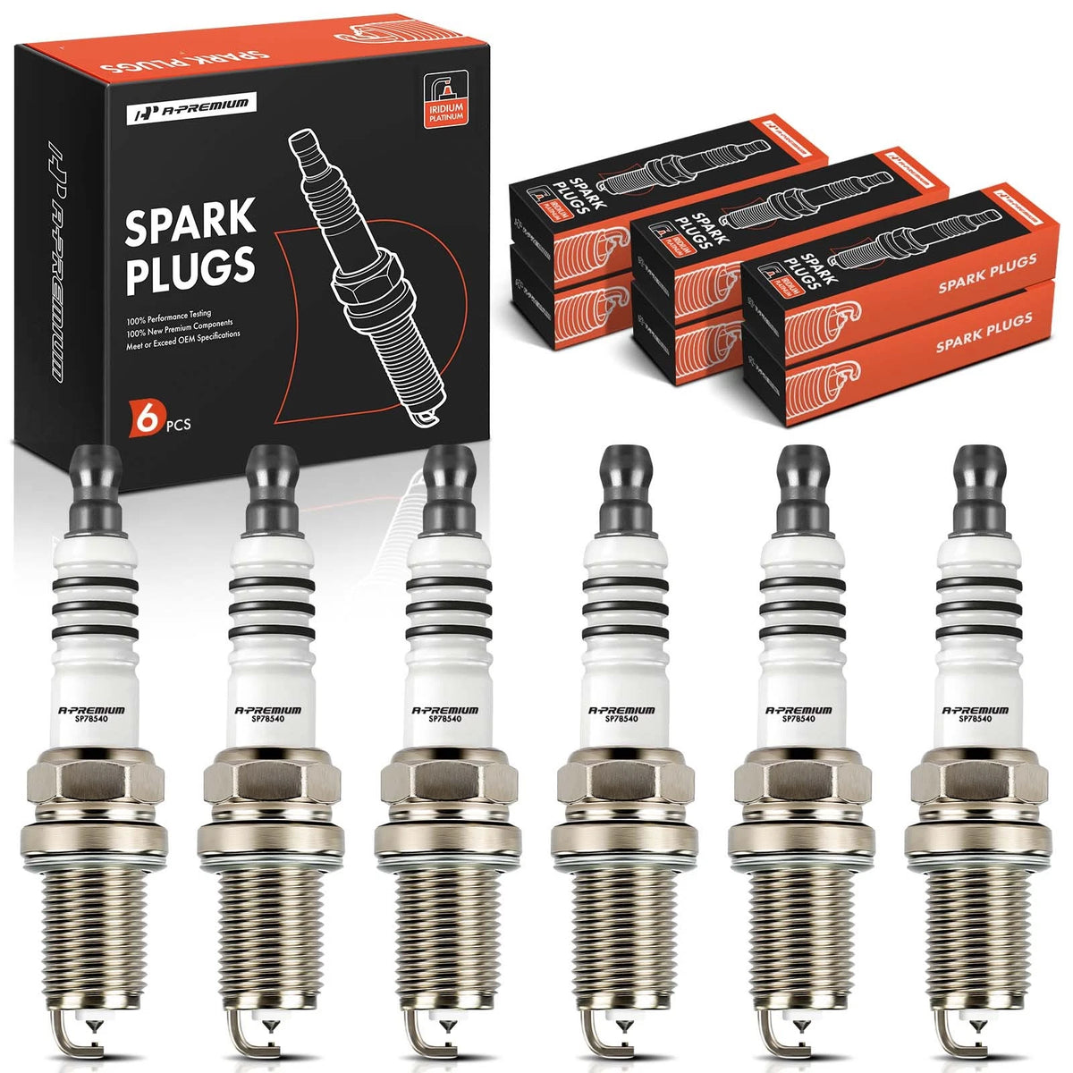 Set of 6 Iridium & Platinum Spark Plugs for Hyundai Sonata (2006–2010) Kia Sorento (2006–2010) 7854