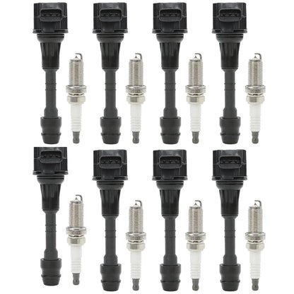 Set of 16 Ignition Coil and Spark Plug Kits for Nissan NV3500 (2012–2015) - 18084918, UF551, 22448ZE00A, 22448ZE00C