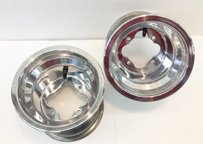 DWT Polished A5 Rolled Lip Rear Rims 8x8 for TRX 450R 400EX 250R 300EX (2004–2023)