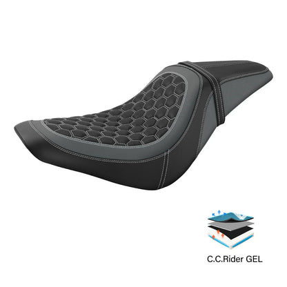 Black Gel Rider Driver Passenger Seat for Harley Low Rider S ST (2018–2025)