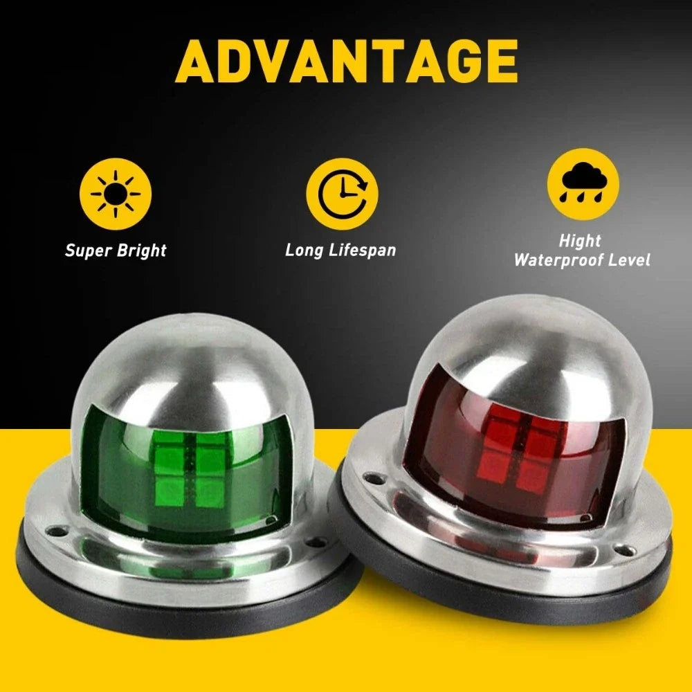 2X 16LED Bow Navigation Lights for Marine Boat Pontoon (12V)
