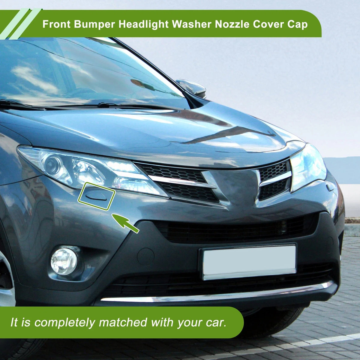 Front Right Washer Nozzle Cover Cap for Toyota Rav4 (2010–2012) 8504442150 Black