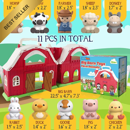 AuroTops Big Red Barn Playset for Toddlers