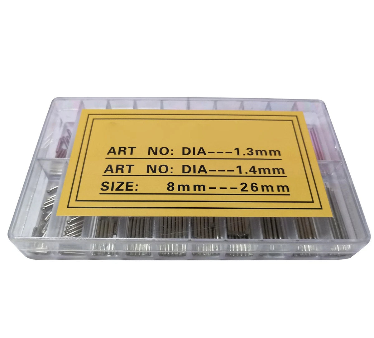 300Pcs 1.3&1.4mm Diameter Watch Spring Bar Link Pin Assortment 8~26mm