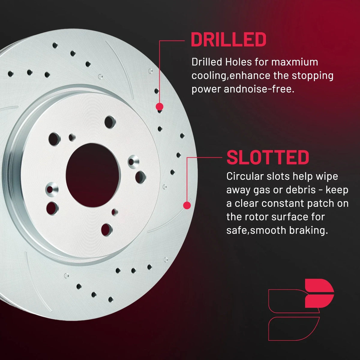 Front and Rear Drilled Rotors and Ceramic Brake Pads for Honda CR-V (2015–2016)