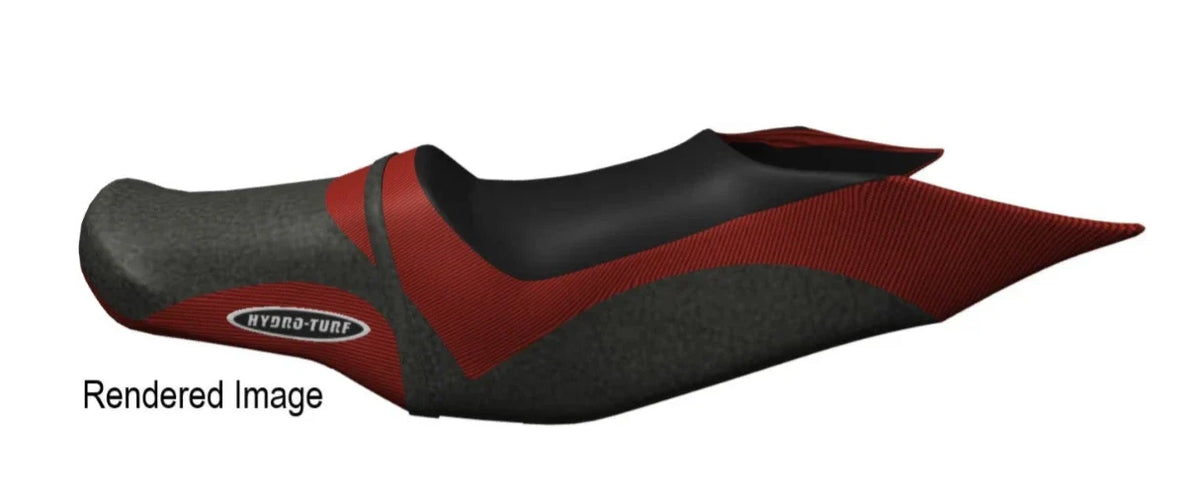 Hydro-Turf Seat Cover for Seadoo RXT Is Wake (2009–2015) Black Red Carbon
