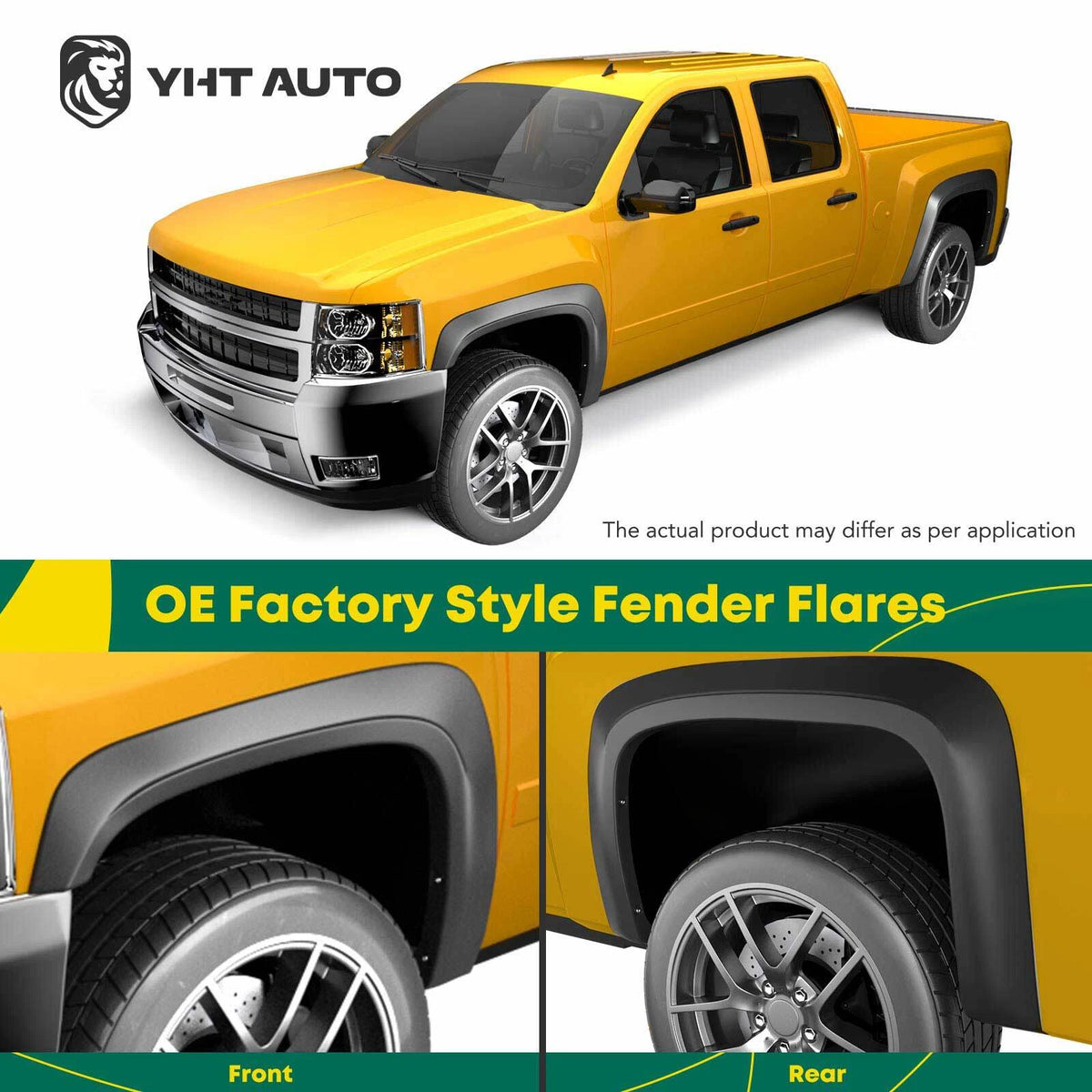 Set of 4 Fender Flares for Chevrolet Silverado (Factory Style)
