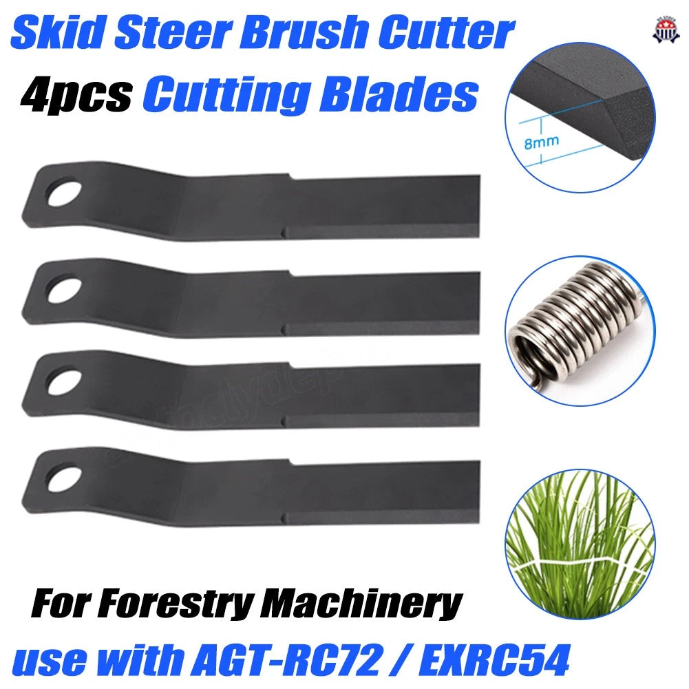 4X Brush Hog Cutter Steel Blade for AGT RC72 EXRC54 Skidsteer Heavy Duty
