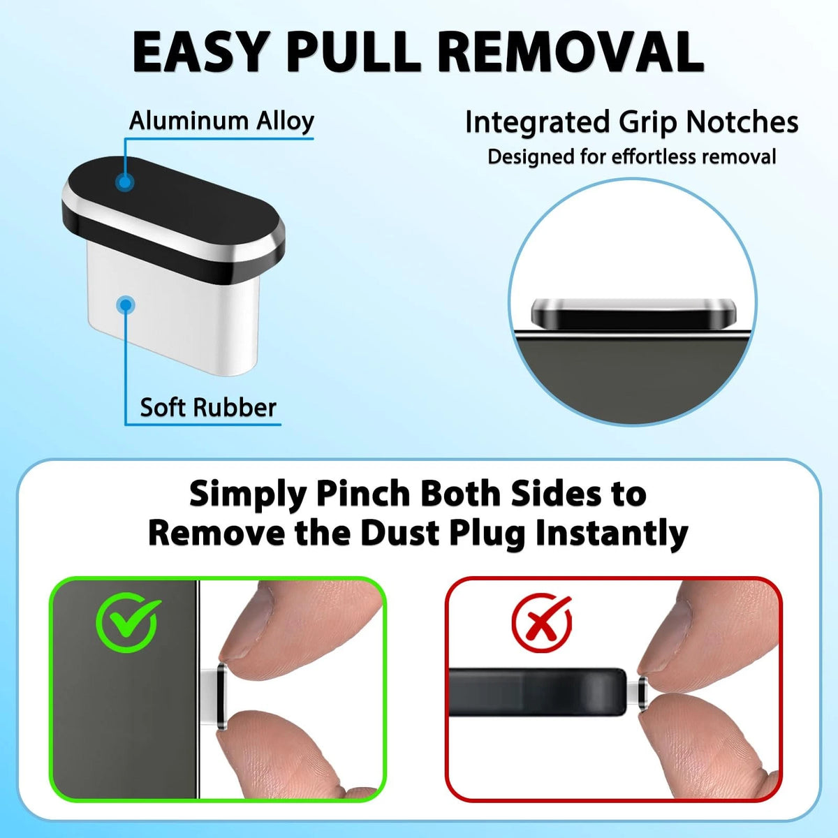 USB C Dust Plug Cover for iPhone 15/16/17 (2023–2023) - Deep Black