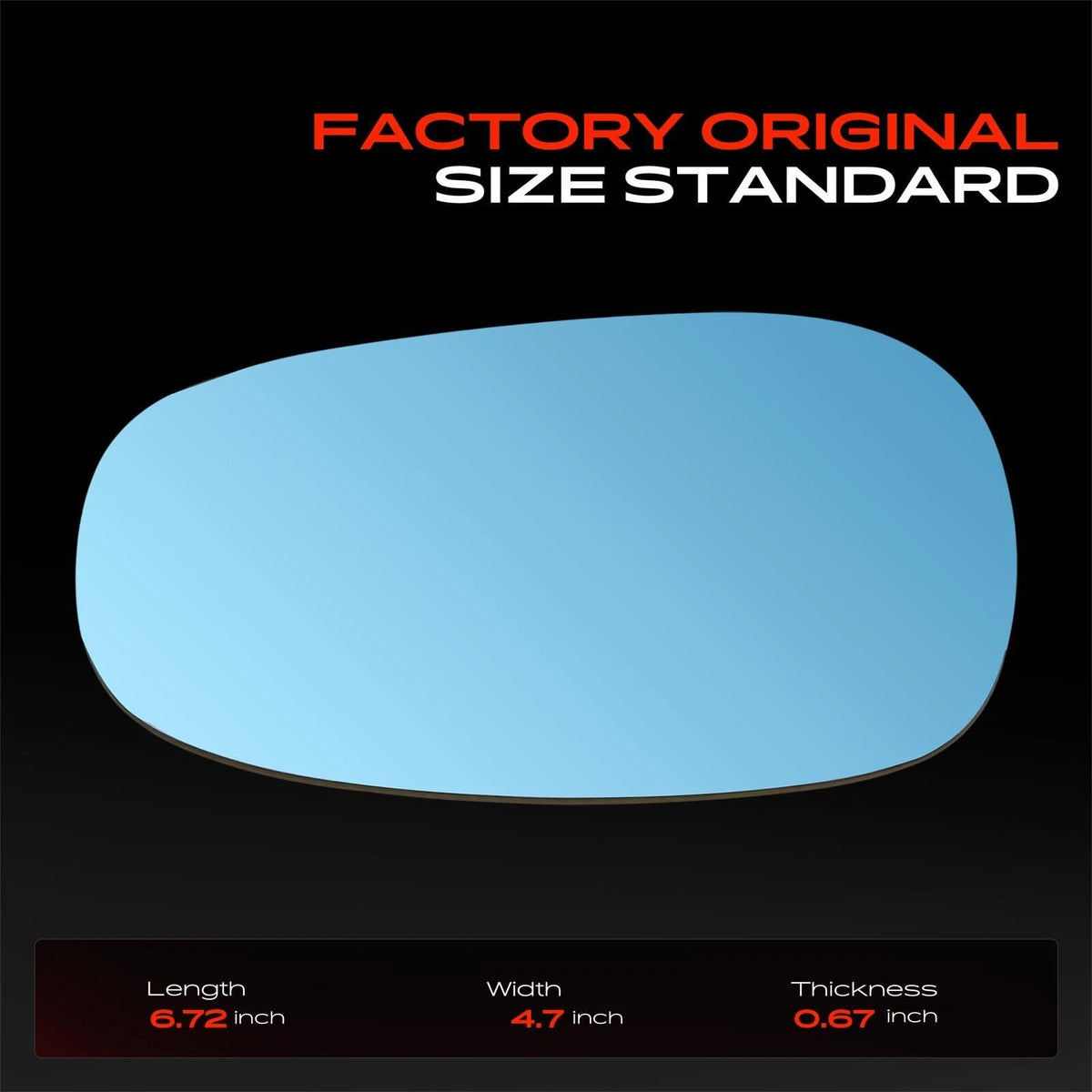 Driver Blue Power Mirror Glass with Heated for BMW 328i xDrive 135i (2012–2013) - 51167158907