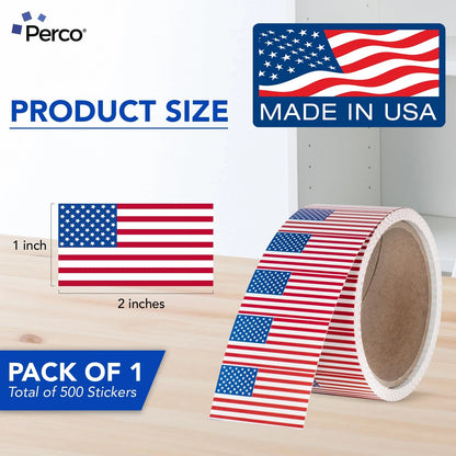 500 American Flag Sticker Labels for Various Applications (1x2-Inch)