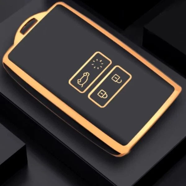 Key Fob Cover Case for Renault Captur Arkana Koleos (Black Gold)