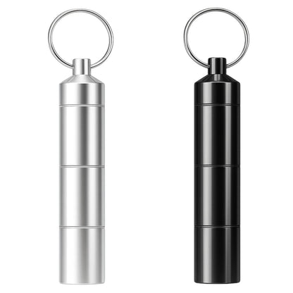 Aluminum Alloy Travel Pill Case with Keychain - 3 Compartments