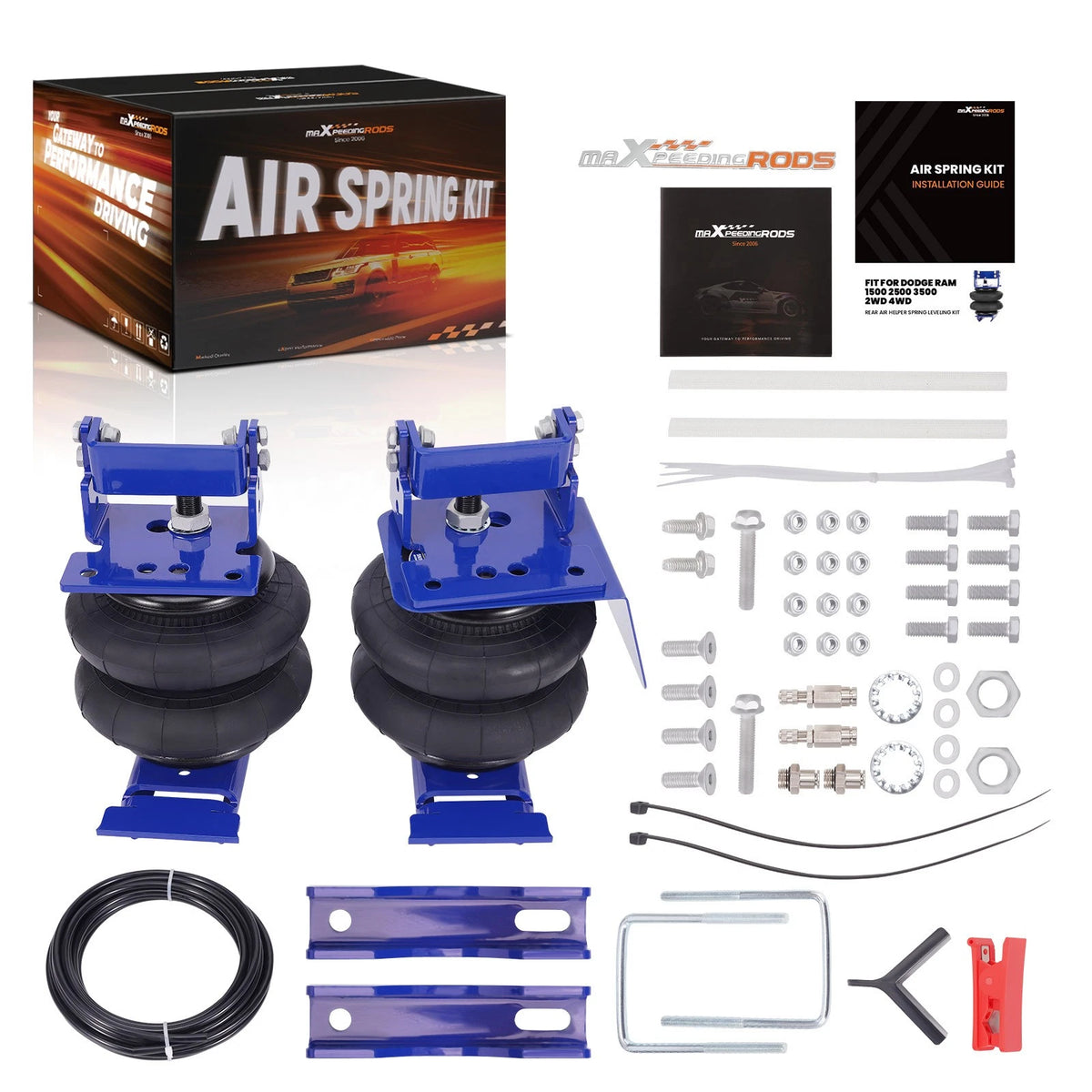 2X Rear Air Spring Suspension Bags Kit for Ram 2500 2WD 4WD (2010–2012) KDP0S3