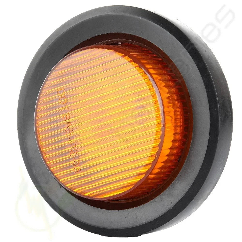 10X 2'' Round Amber Side Marker Light for Trailer Clearance with Grommet