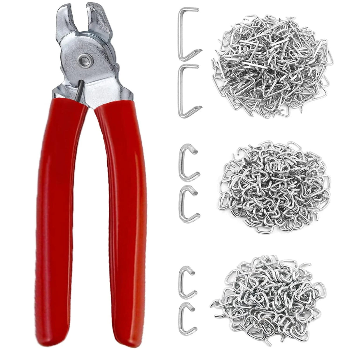 Set of 300 Galvanized Hog Ring Pliers for Cages, Ropes, Bags