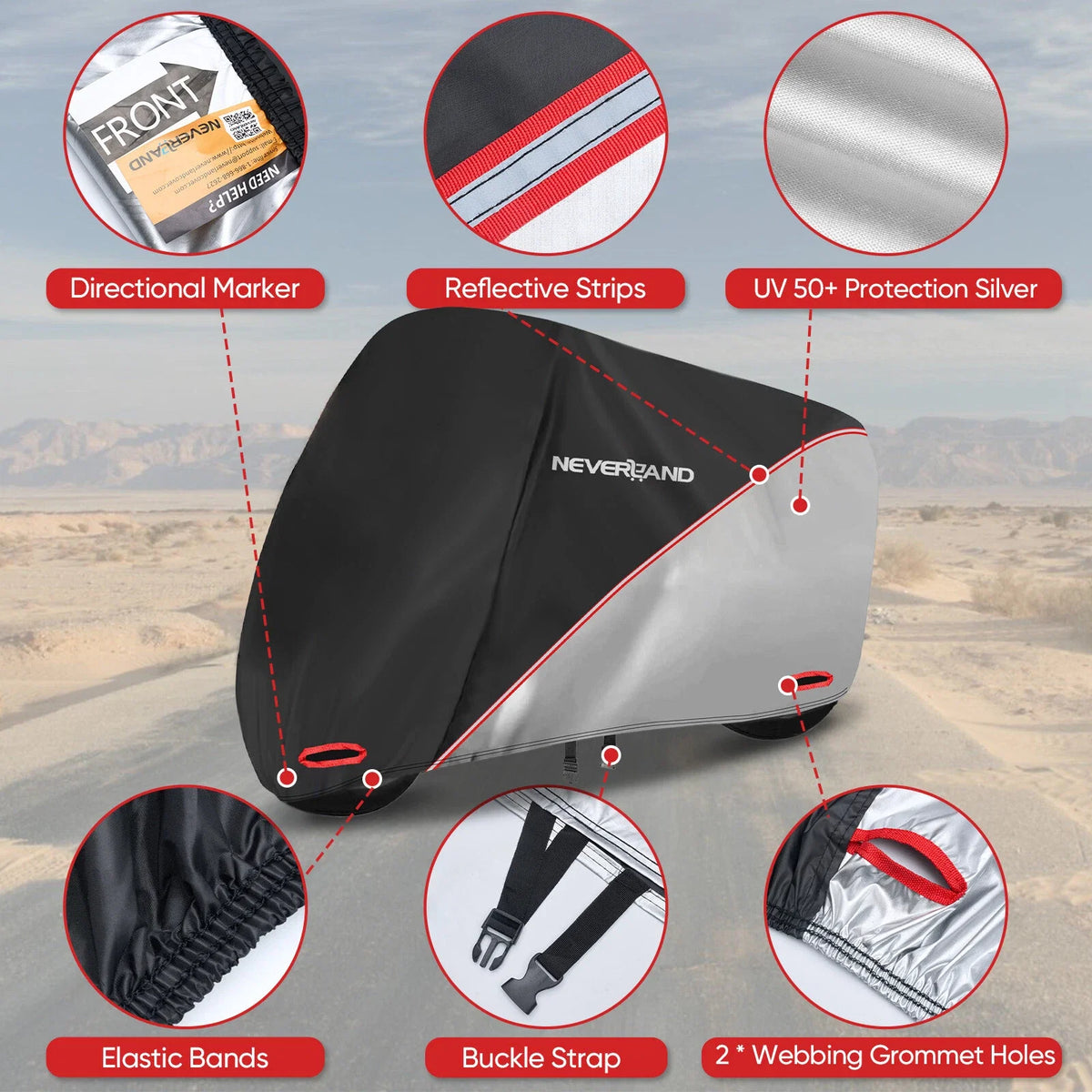 Motorcycle Cover for NEVERLAND 190T (Waterproof, UV, Rain, Dust Resistant)