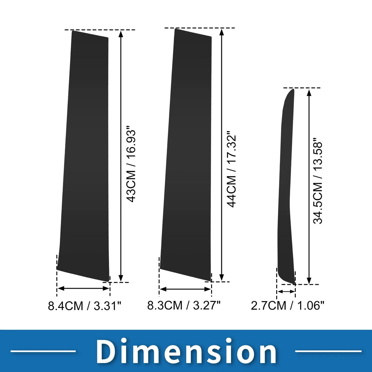 7pcs Door Pillar Window Trim for Ford Maverick (2022–2023) Black