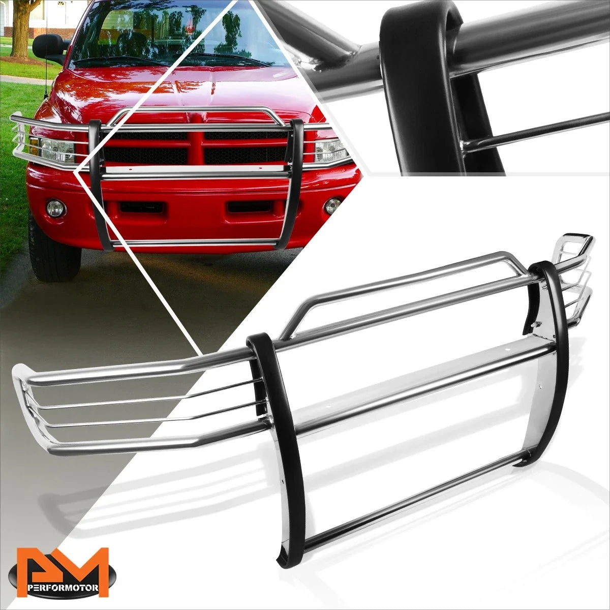 Chrome Brush Grill Guard for Dodge Ram 1500 Sport (1999–2001)