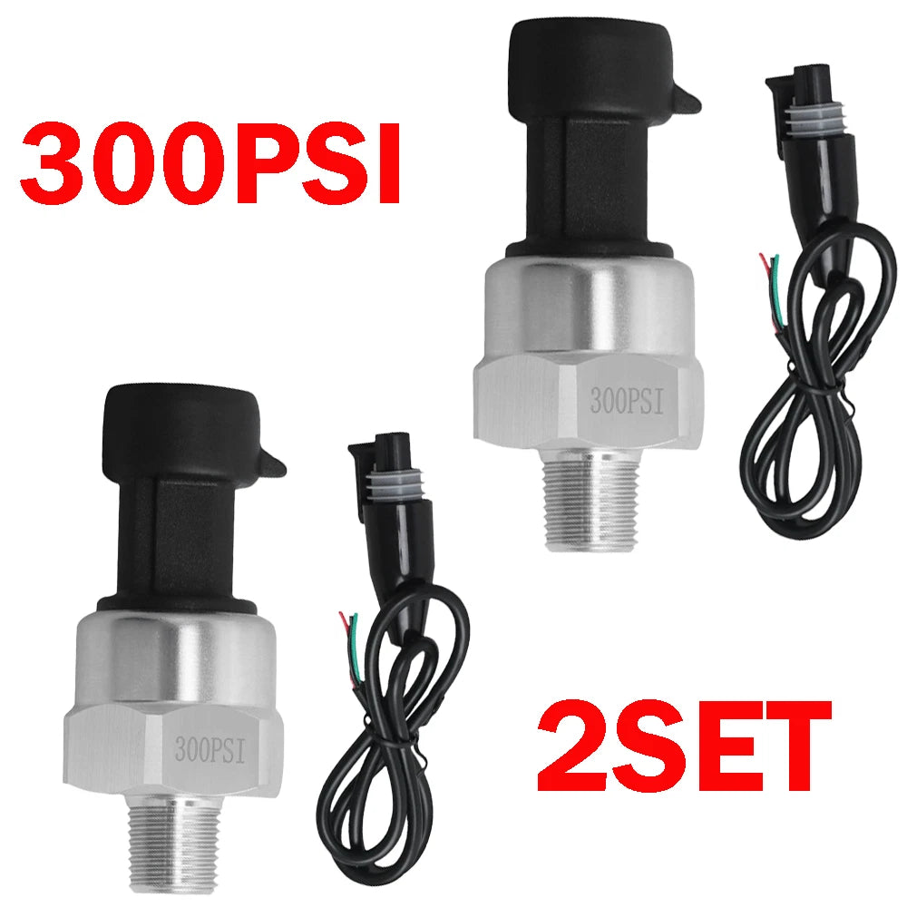 Set of 2 Stainless Pressure Transducer Sender Sensor 300Psi 1/8NPT